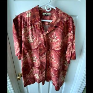 Tommy Bahama Large men’s silk Aloha shirt reddish